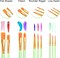 Paint Brushes Set,24 Packs 240 Pcs Acrylic Paint Brush Set,Acrylic Oil Watercolor, Face Nail Art, Miniature Detailing,Rock Painting,Painting Artist Professional Kits(Green)